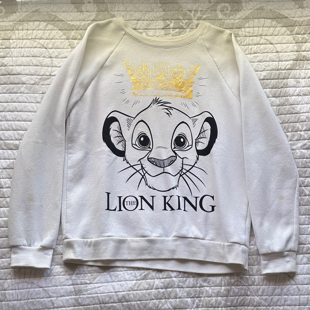 Disney The Lion King White Sweatshirt with Gold Crown